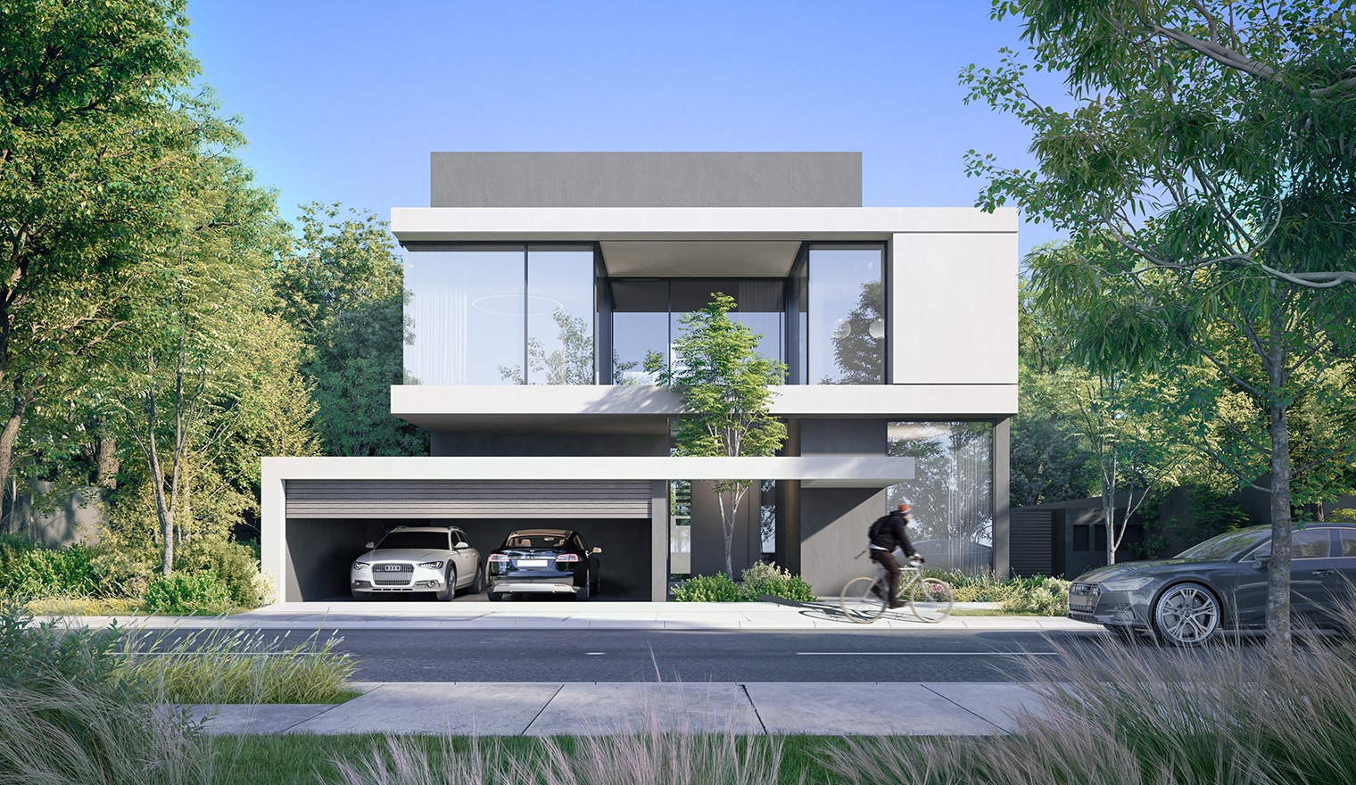 Fachada villa moderna